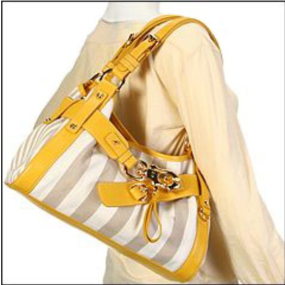 Francesco Biasia Yellow Shoulder Bag